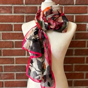 •Vince Camuto Singed Floral Scarf 72”x17”NWOT